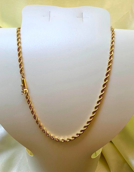 Cadena Torzal 4mm (Oro sólido 10k)
